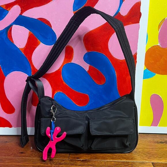 Other Handbags - Black nylon crossbody bag with